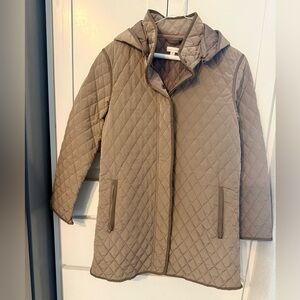 Garnet Hill Quilted Brown Puffer Jacket